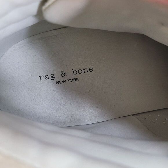 Rag & Bone Nova High Top Sneakers Size 40 US 10 Beige White Suede and Leather - Picture 11 of 13
